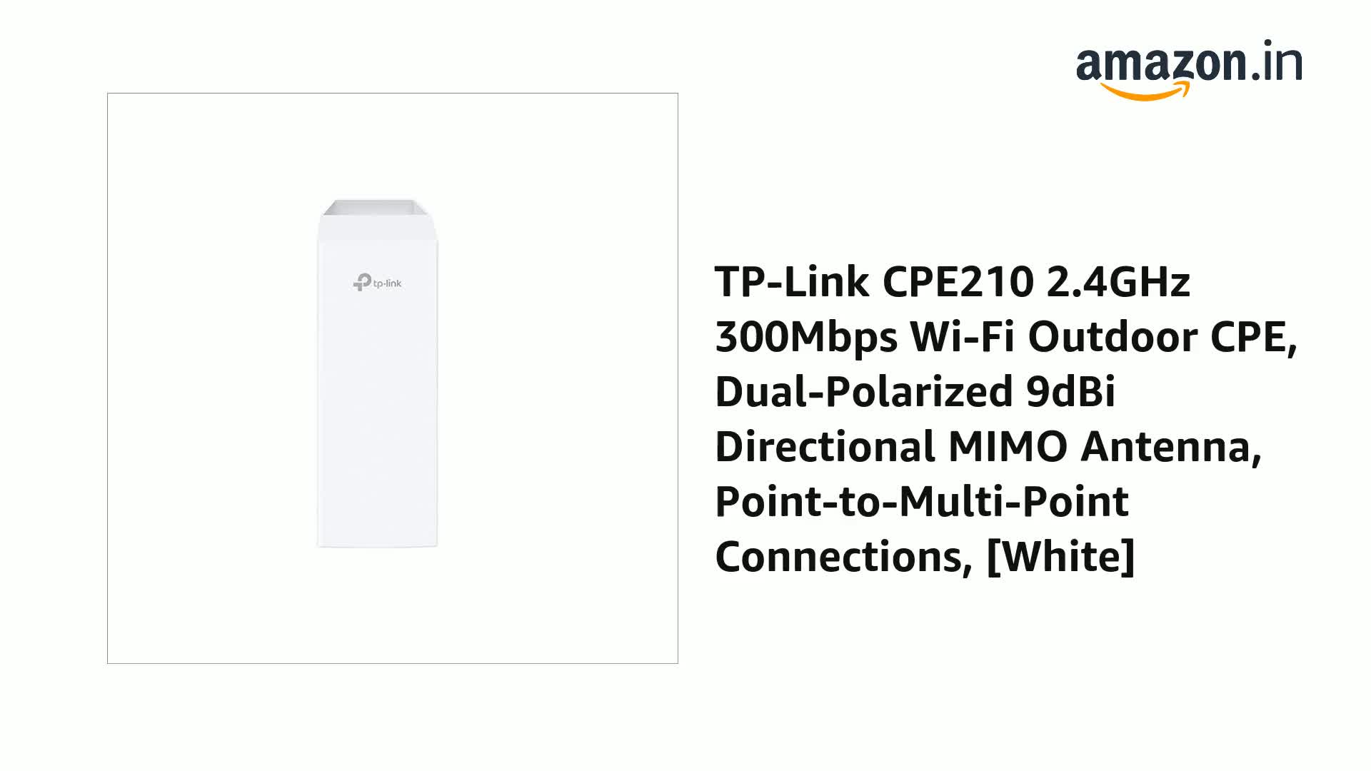 TP-Link CPE210 2.4GHz 300Mbps Wi-Fi Outdoor CPE